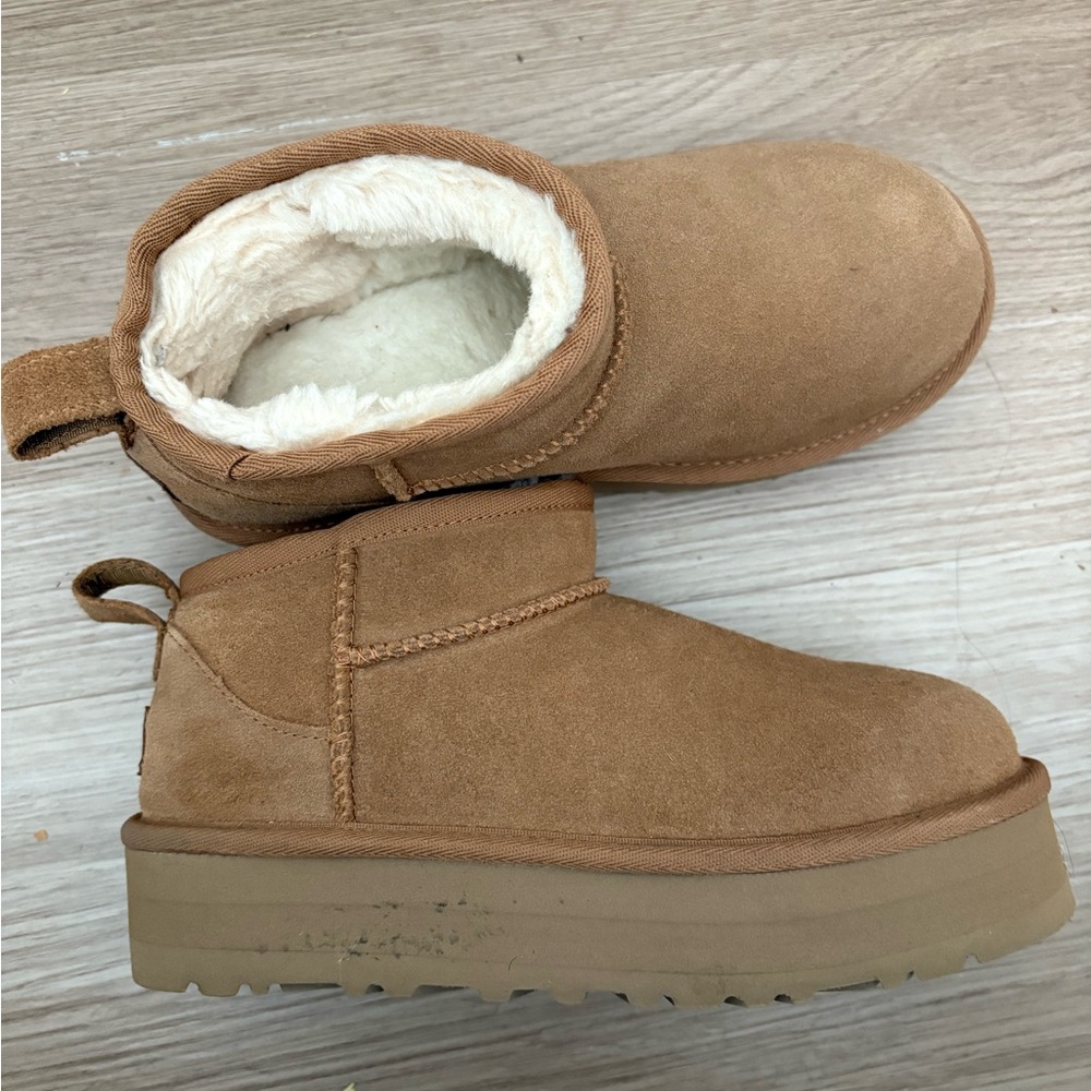UGG Tan Kids Boots with Cream Lining